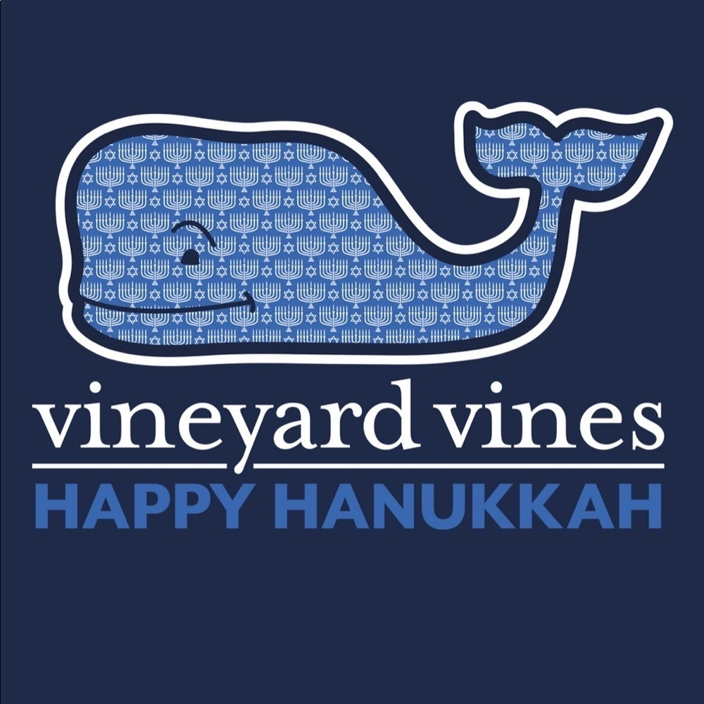 Vineyard vines happy Hanukkah shirt navy S
